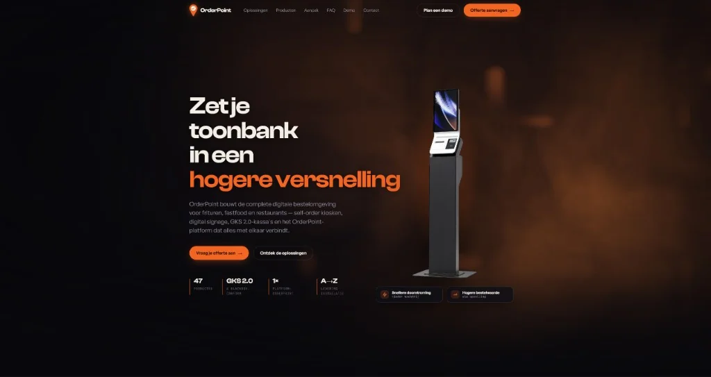 OrderPoint homepage screenshot